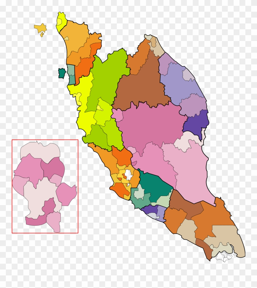 Malaysia Clipart Map - Peninsular Malaysia Map Vector - Png Download