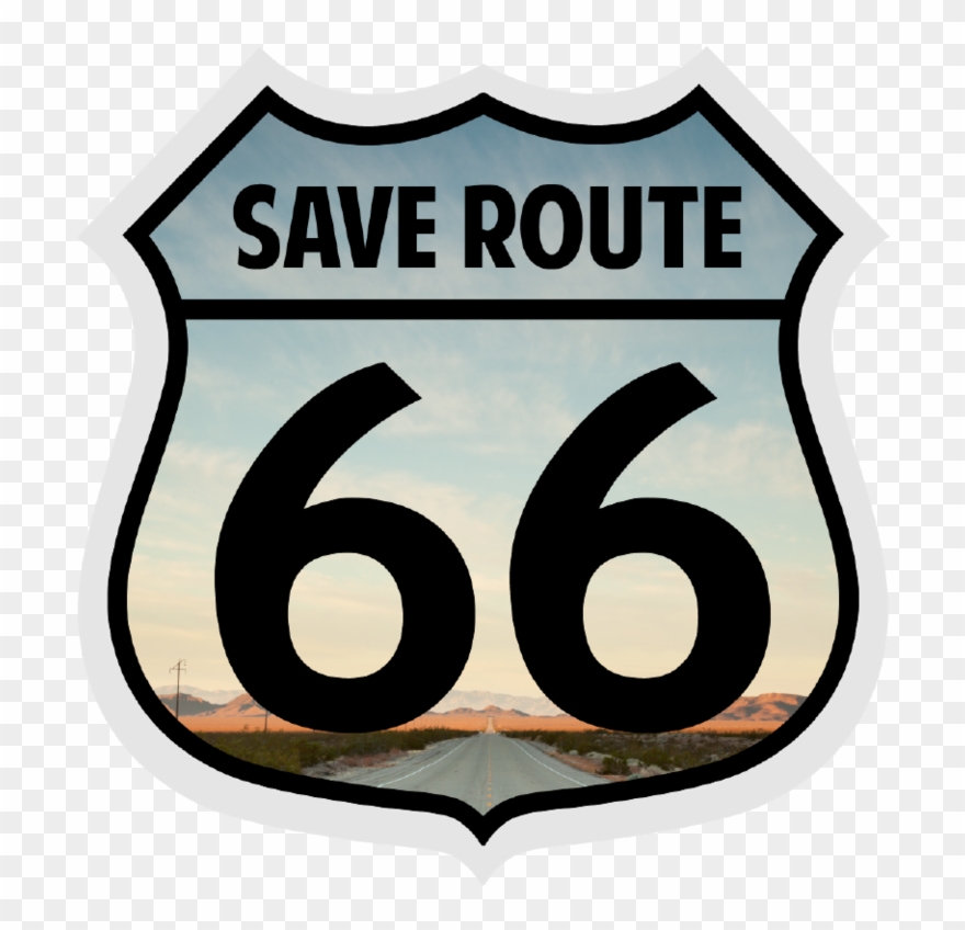 Historical Route 66 Is Arguably The Most Famous Road - Route 66 Sign Vector Clipart