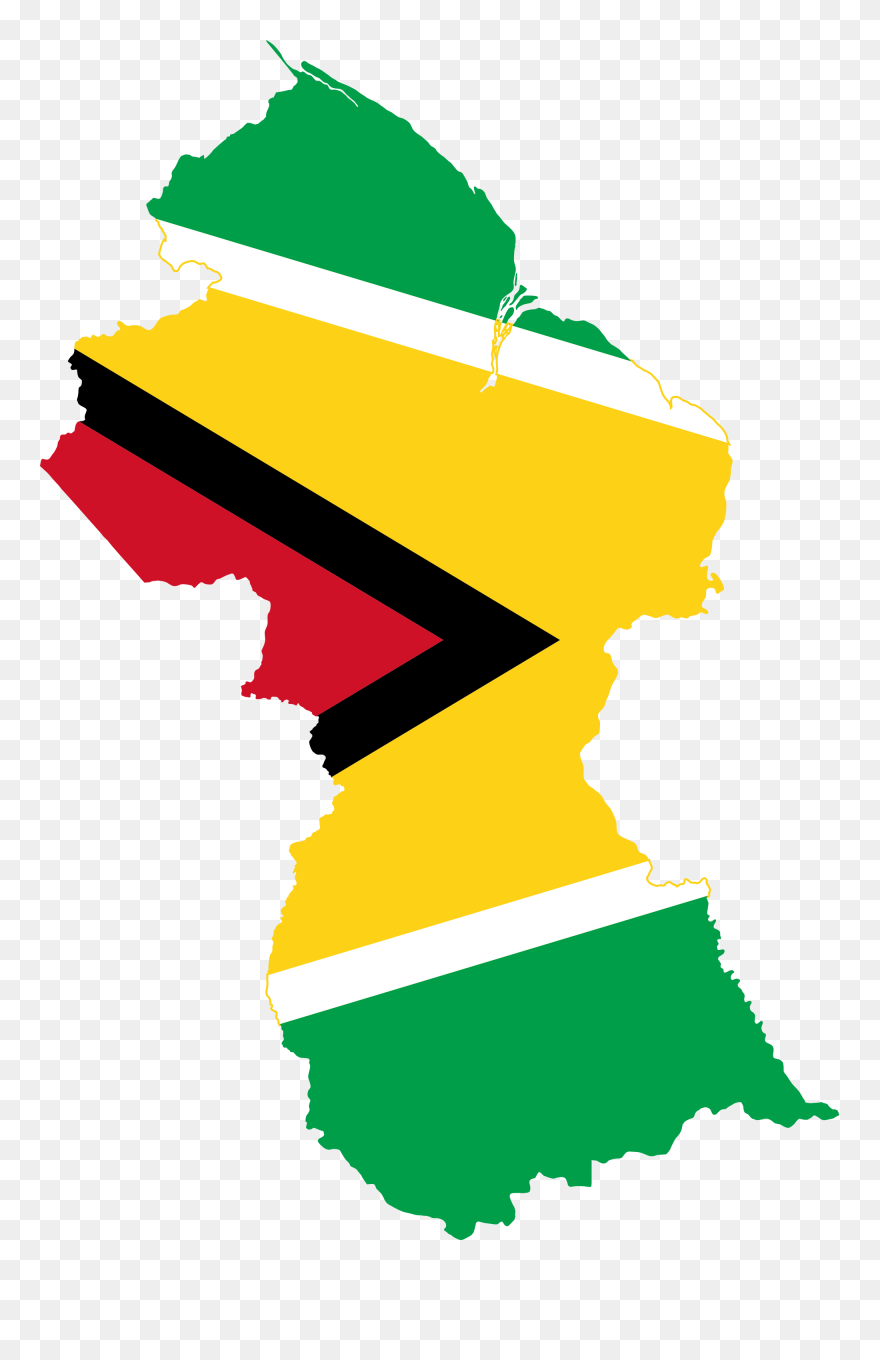 Flag-map Of Guyana - Map Of Guyana Clipart