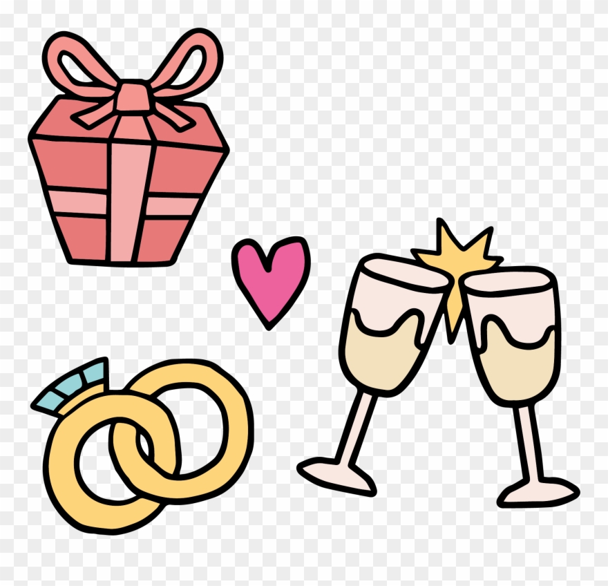 Jpg Free Stock Ring Clip Art Transprent - Cartoon Couple Engagement Rings - Png Download