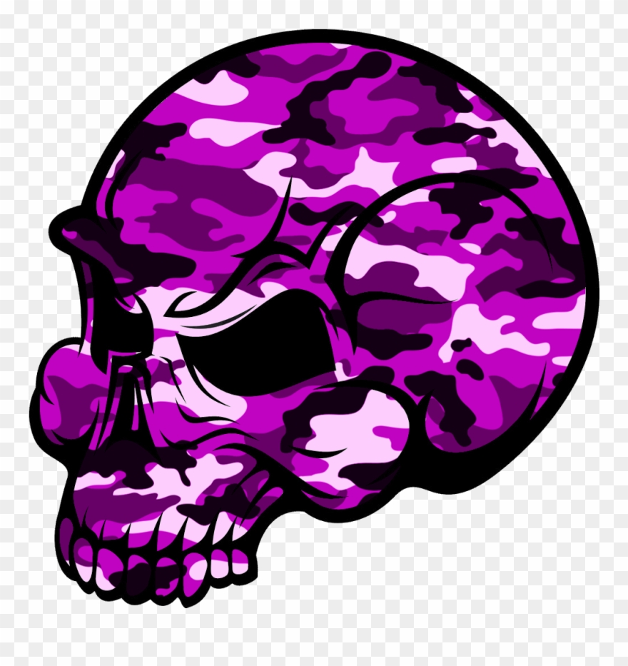 Skull Pink Camouflage Image - Camo Skull Clipart