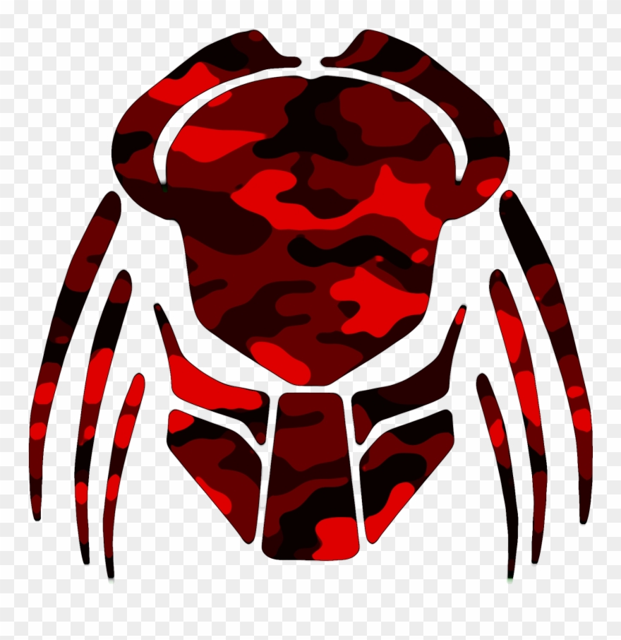 Cybergoth Cut Red Camo Image - Predator Mask Predator Logo Clipart