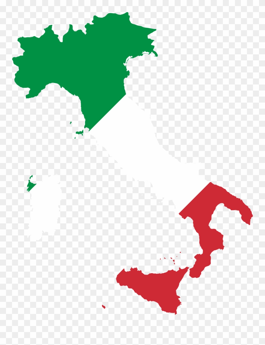 Italy Clipart Italy Map Clipart - Flag Map Of Italy - Png Download