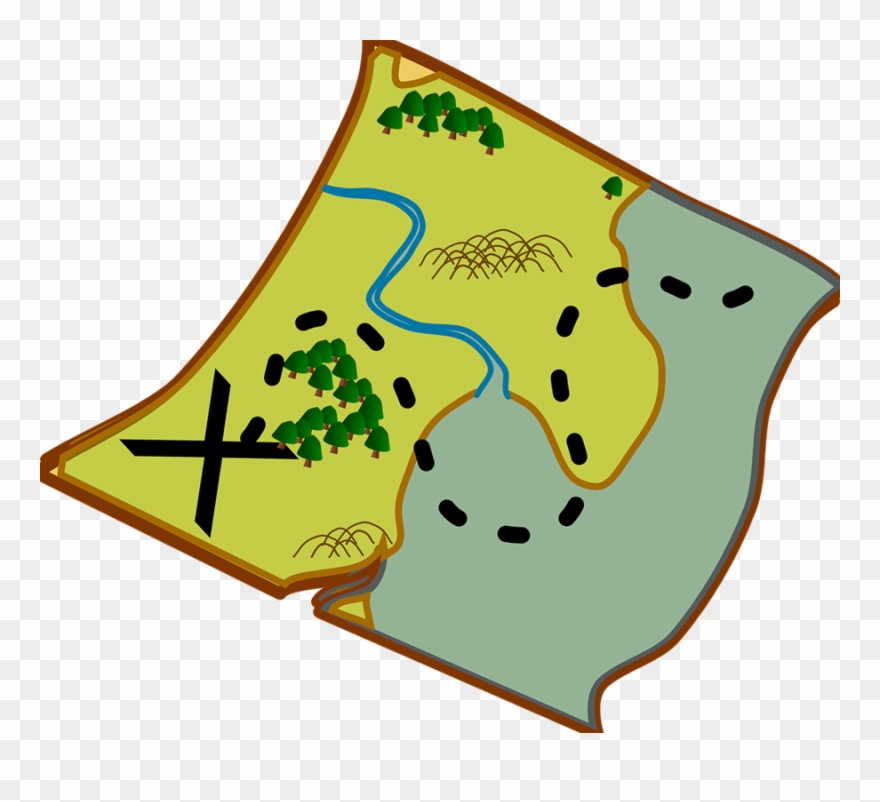 How To Draw A Treasure Pirates Free - Map Clipart