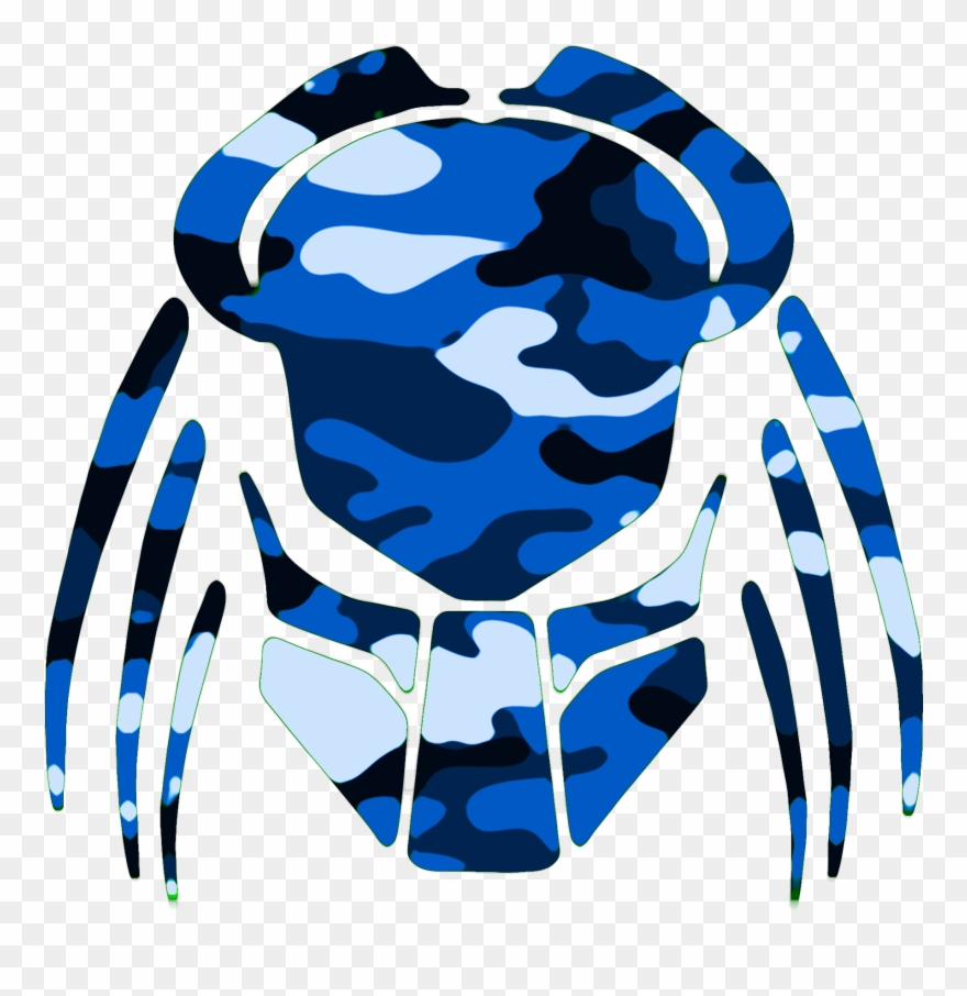 Cybergoth Cut Blue Camouflage - Predator Clip Art - Png Download