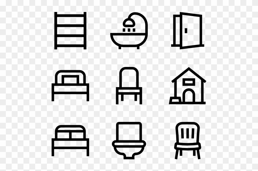 Clip Royalty Free Stock Bedroom Vector Icon - Bedroom And Bathroom Icons - Png Download