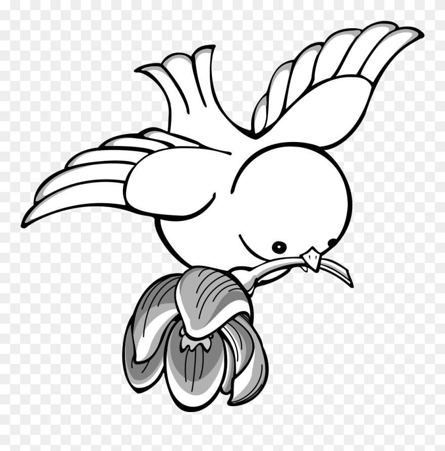 Jpg Royalty Free Bird Clipart Flying With - Flying Bird Drawing Simple - Png Download