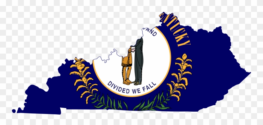 Free Kentucky Map Clipart - Kentucky Flag And Map - Png Download