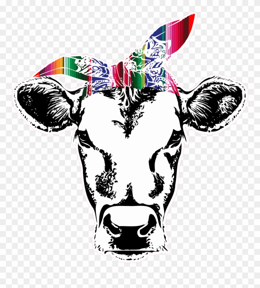 Cow With Bandana Serape Albb Blanks - Cow With Bandana Clipart