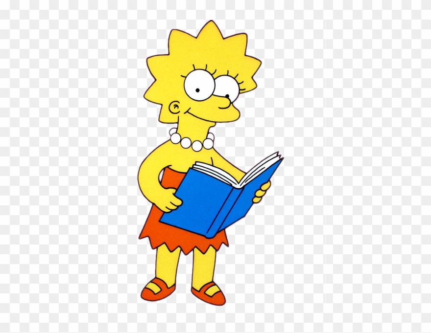 Simpsons Clip Art - Lisa Simpson Reading A Book - Png Download