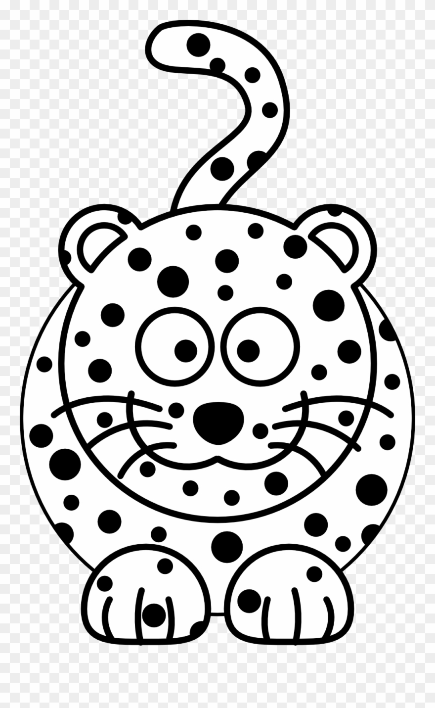 Cartoon Snow Leopard Coloring Page - Cartoon Leopard Black And White Clipart