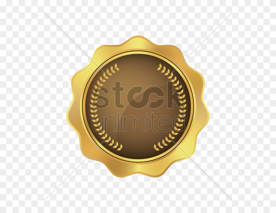 Badge - Royaltyfree - Brown And Gold Badge Clipart