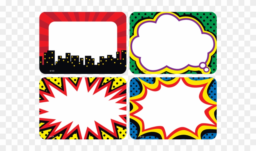Tcr5587 Superhero Name Tags/labels - Superhero Name Tags Clipart