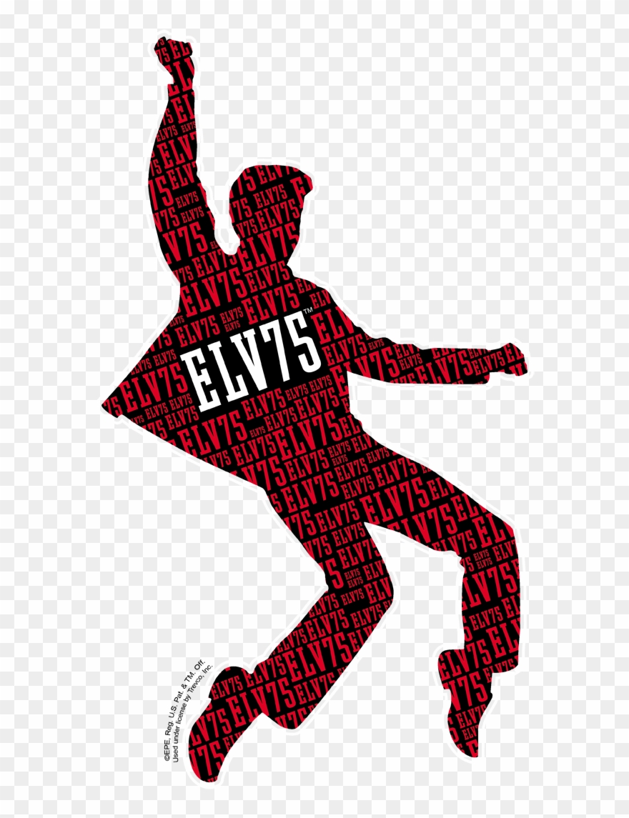 Elvis Presley Full Of 75 Men's Regular Fit T-shirt - Elvis Silhouette Png Clipart