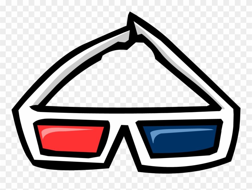 Goggles Clipart Club Penguin - Old 3d Glasses Png Transparent Png