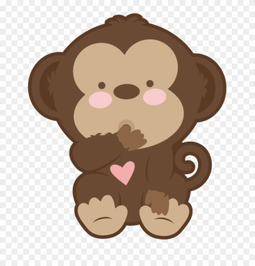Baby Monkey Clip Art Ba Monkey Svg Scrapbook Cut File - Cute Baby Monkey Clipart - Png Download
