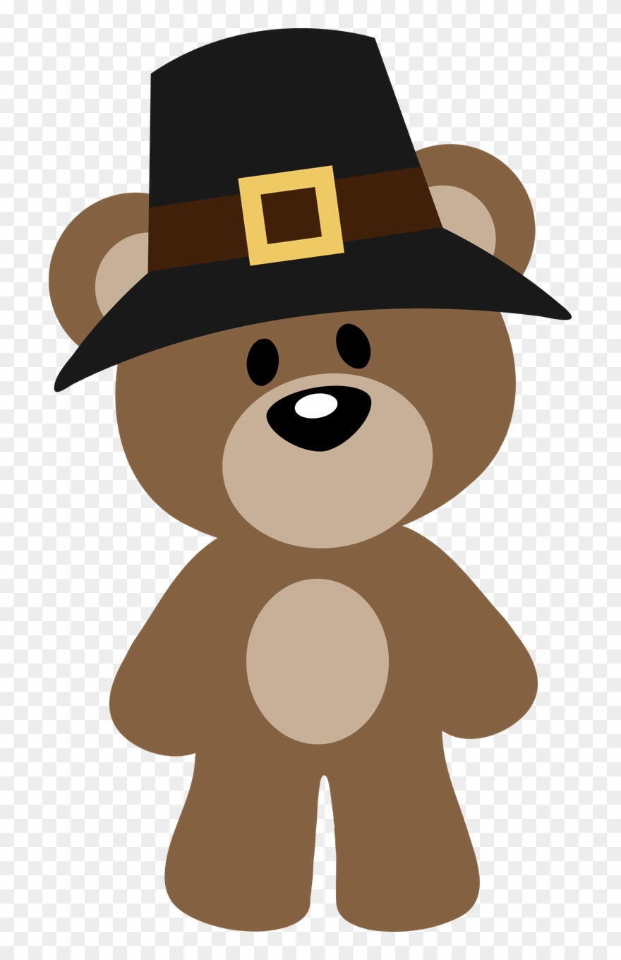 Cartoon Thanksgiving Teddy Bear Clipart