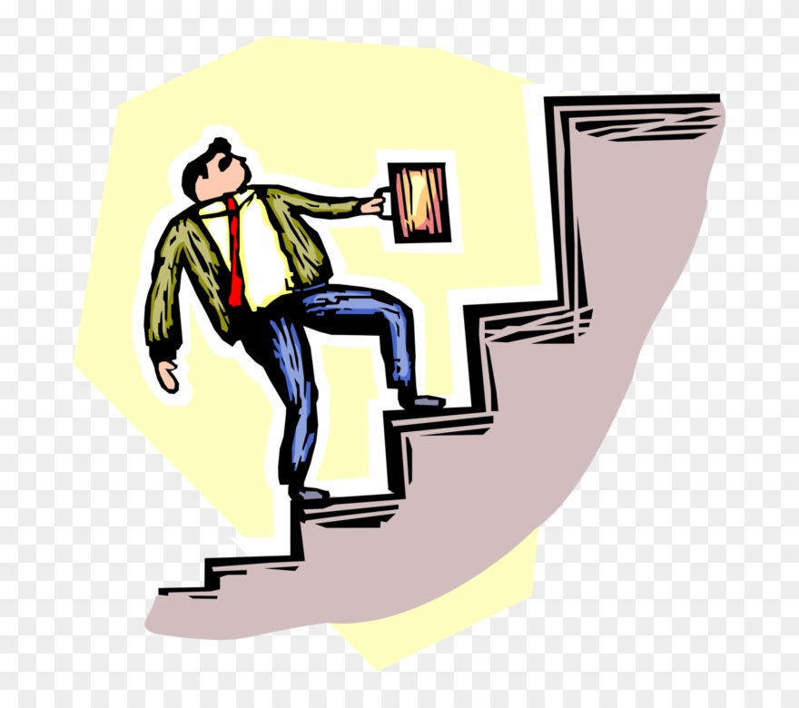 Graphic Transparent Businessman Clipart Climbing - Подъём По Лестнице - Png Download