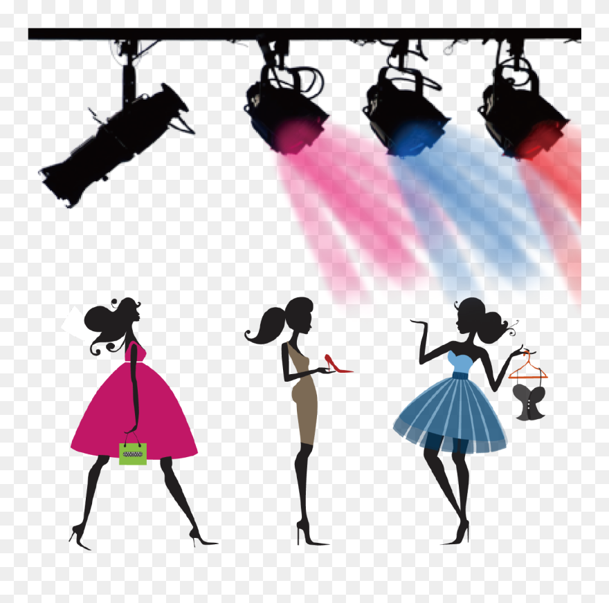 Clipart Images Fashion Show - Stage Lights Silhouette - Png Download