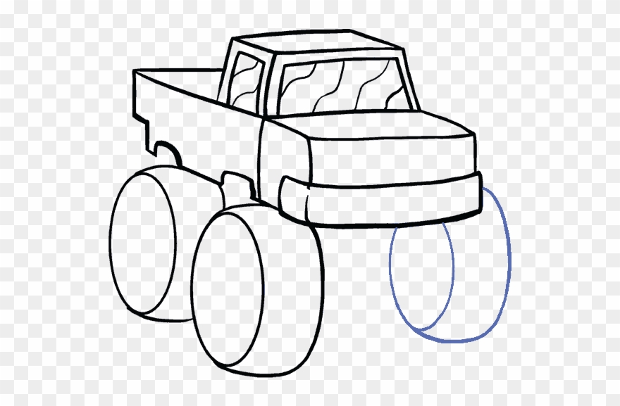 How To Draw Monster Truck - Monster Wheel Drawing Clipart