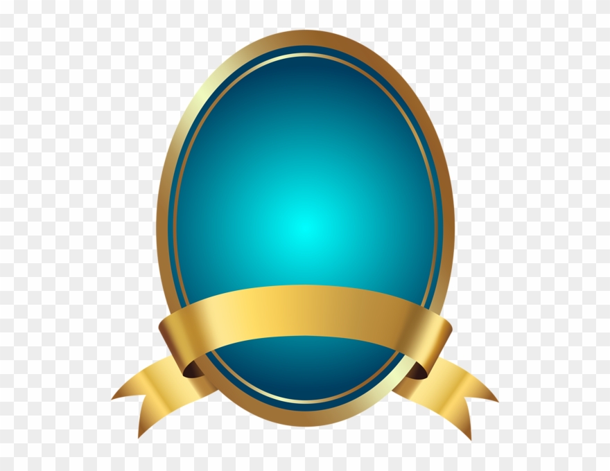 Blue Label With Banner Png Clip Art Image - Label Template Png Ribbon In Gold Logo Transparent Png
