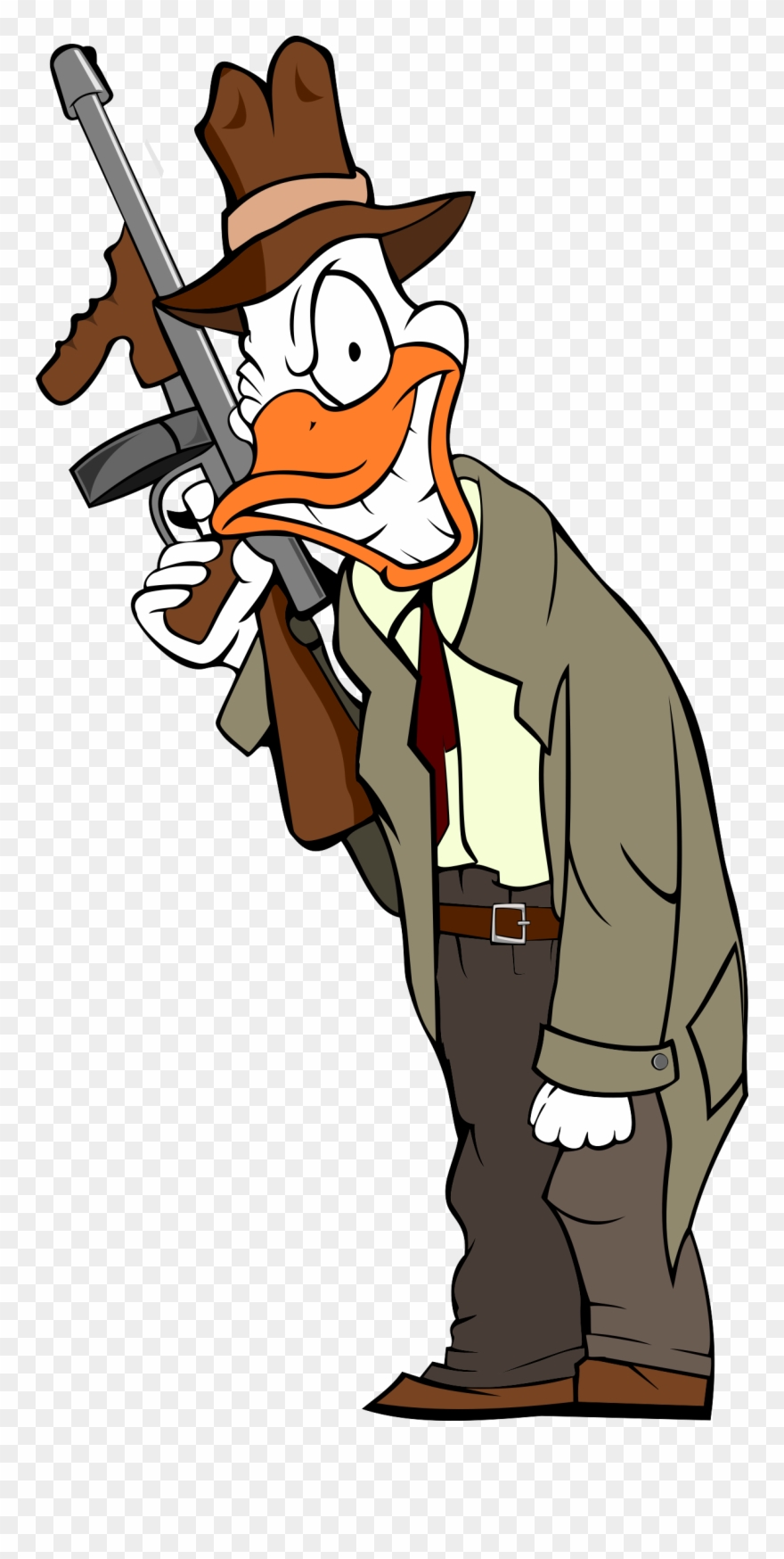 Gangster Crime Duck Vector Clipart - Gangster Duck Png Transparent Png