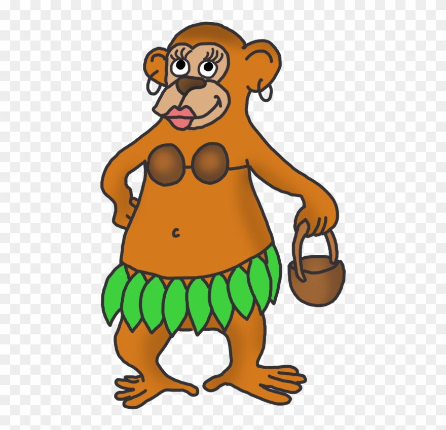 Png Library Stock Funny Drawings Clip Art - Female Monkey Cartoon Transparent Png