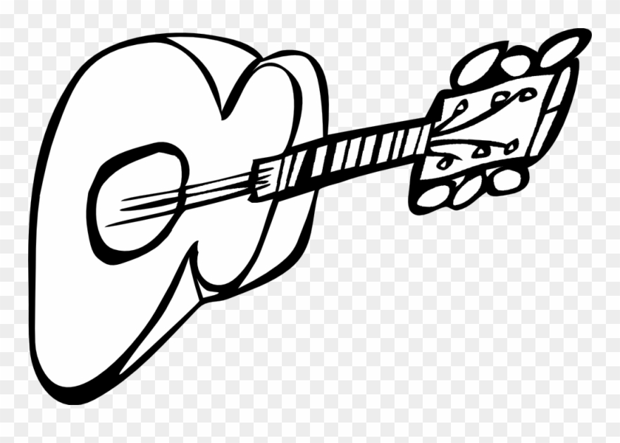 Guitar Clipart Black And White - Guitar Clip Art - Png Download