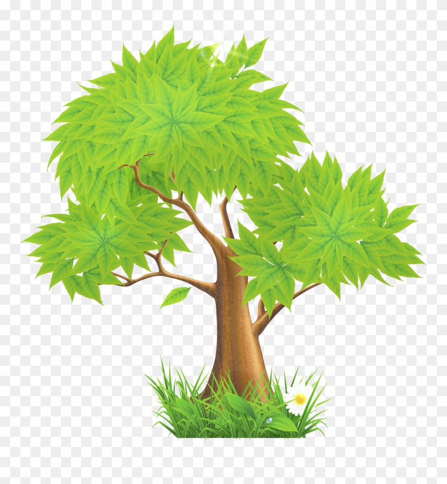 Green Painted Tree Png Clipart - Trees Clip Art Png Transparent Png