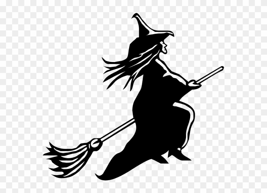 Witchcraft Cliparts - Witch On A Broom Transparent - Png Download