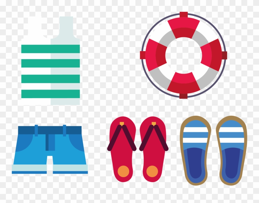 Summer Slippers Swim Ring Transprent Png Free - Swimming Slippers Clipart Transparent Png