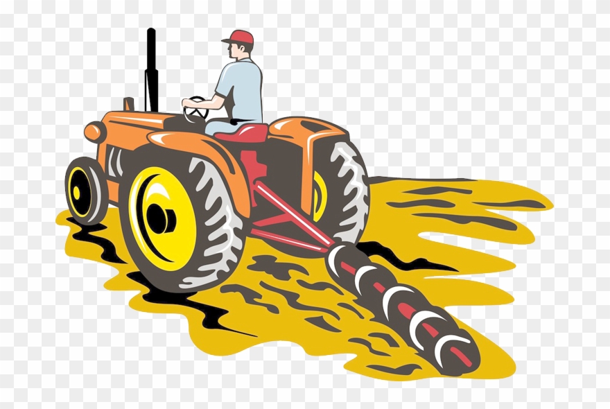 John Deere Clipart Agriculture - Tractor With Farmer Clipart - Png Download