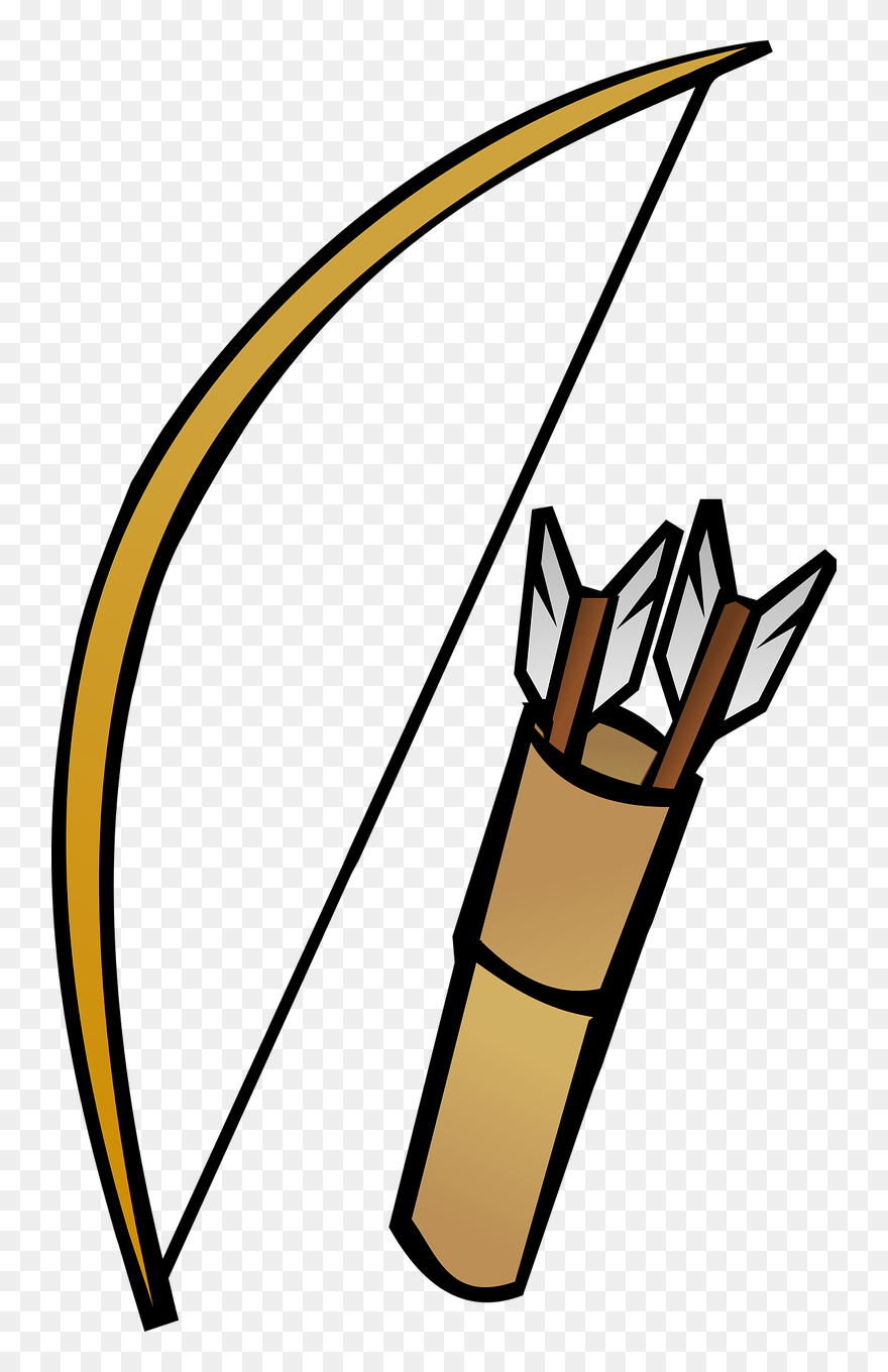 Bow And Quiver - Bow And Arrow Clipart - Png Download