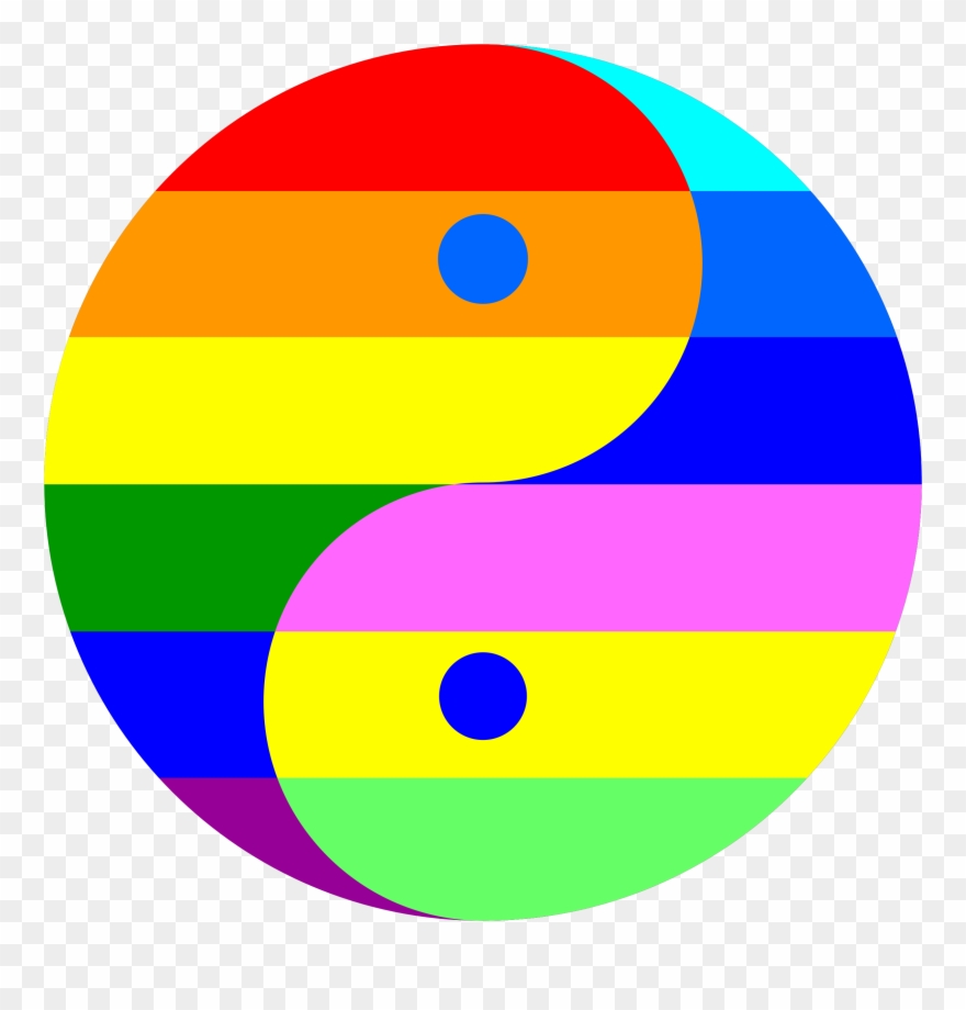Rainbow Yin And Yang Complementary Colors Computer - Yin Yang Color Wheel Clipart