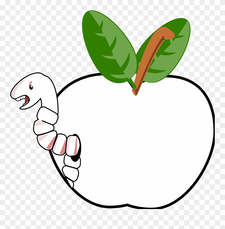Worm 1 Black White Line Art Scalable Vector Graphics - Cartoon Apple Clipart
