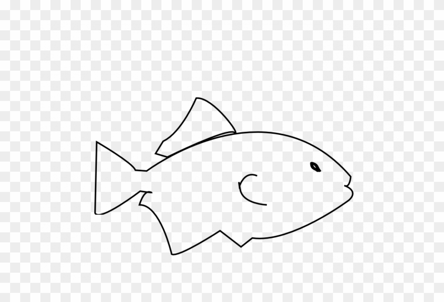 Picture Freeuse Library Bass Fish Clipart - Fish Outline Black And White - Png Download
