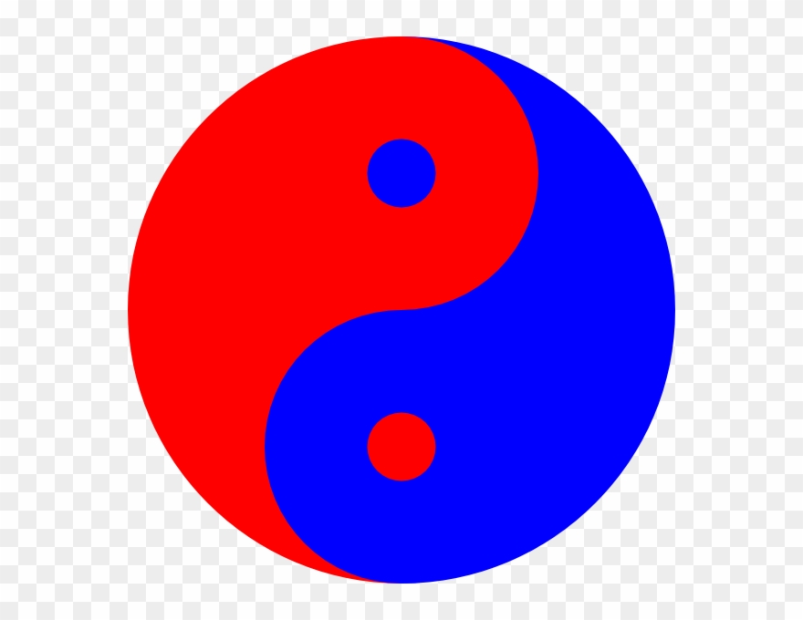 Yinyang Red-blue Svg Clip Arts 600 X 600 Px - Png Download