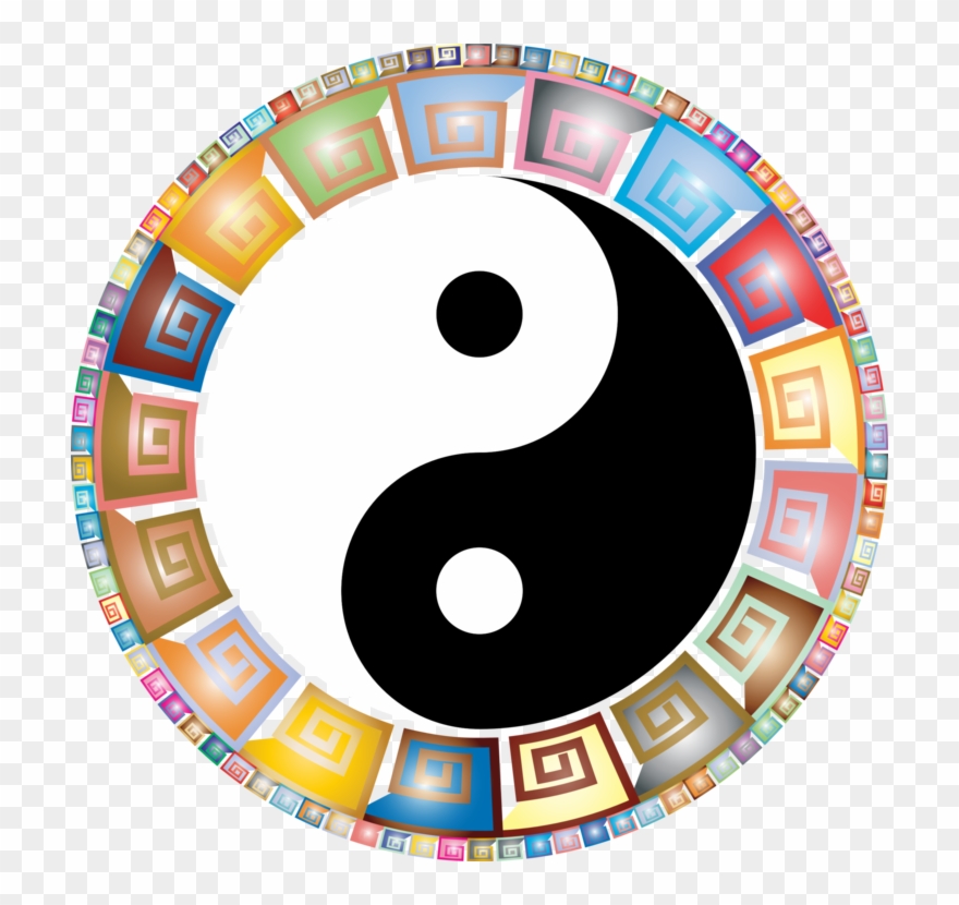 Yin And Yang Spoonflower China Qi Martial Arts - Color Lined Yin & Yang Color Lined Yin & Yang Clipart