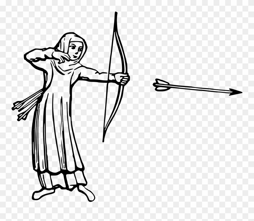 Clipart - Archery Drawing - Png Download