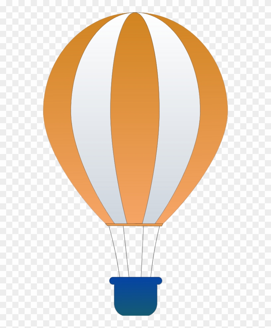 Vertical Striped Hot Air Balloon - Hot Air Balloon Clipart Orange - Png Download