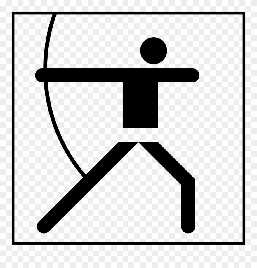 Archery Pictogram Black - Olympic Archery Pictogram Clipart