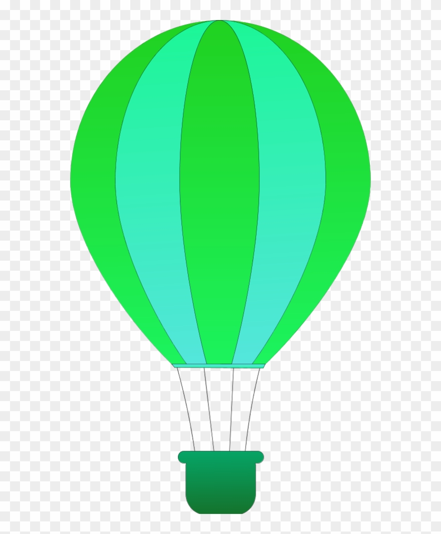 Green Clipart Hot Air Balloon - Hot Air Balloon Free Clipart - Png Download