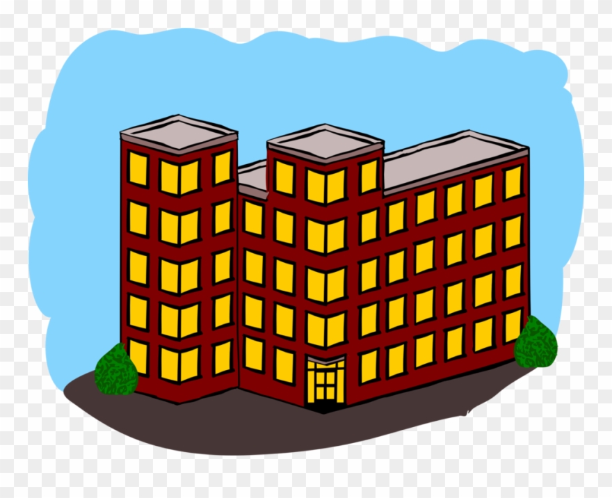 Apartment House Building Dwelling Real Estate - Apartment Building Clip Art - Png Download