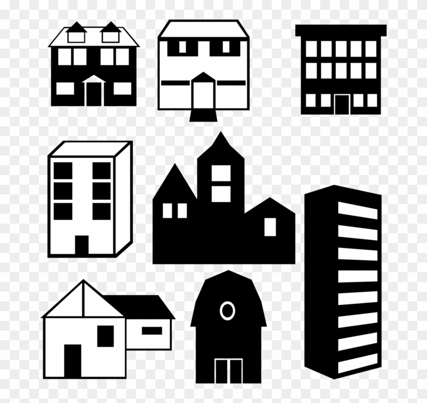 Apartment Silhouette Building House Real Estate - Building Clipart Png Transparent Png