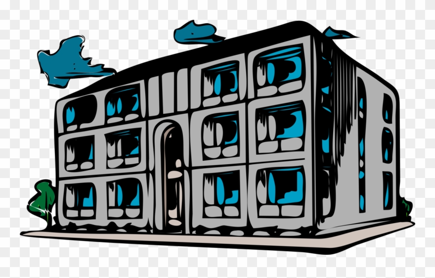 Building Apartment Download Condominium Home - Run Down Apartment Clipart - Png Download