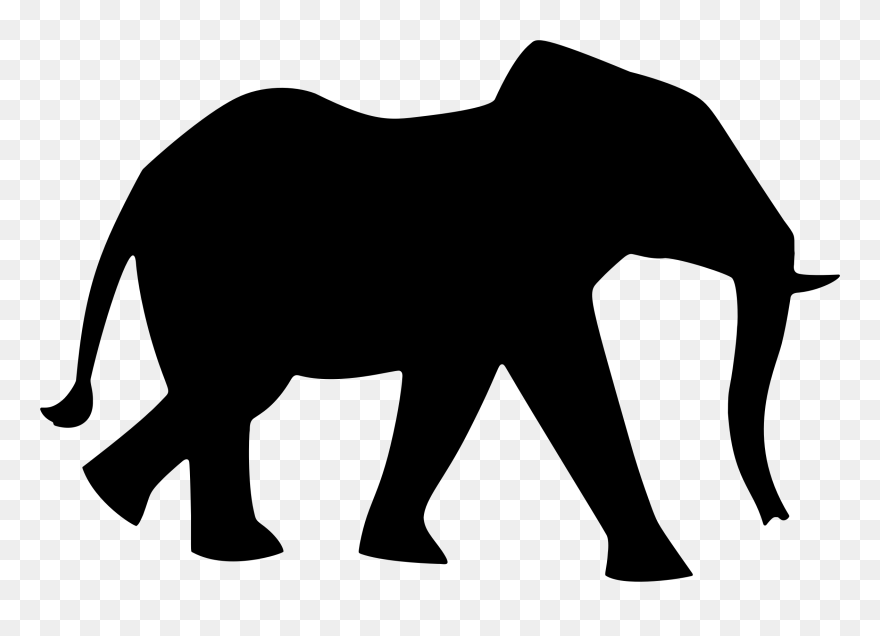 Onlinelabels Clip Art - Silueta De Un Elefante - Png Download