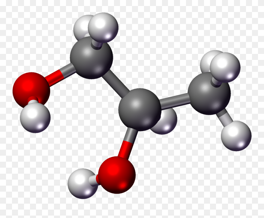 Atom - Free - Propylene Glycol 3d Structure Clipart