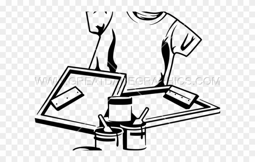 Printer Clipart Clip Art - Screen Printing - Png Download