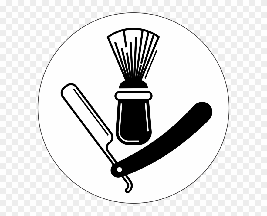 Barber Clip Black And White Svg Library Stock - Straight Razor And Barber Pole - Png Download