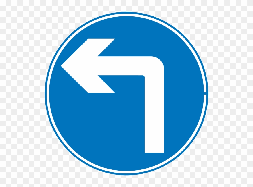 Svg Road Signs 13 Clip Art - Left Turn Traffic Sign - Png Download
